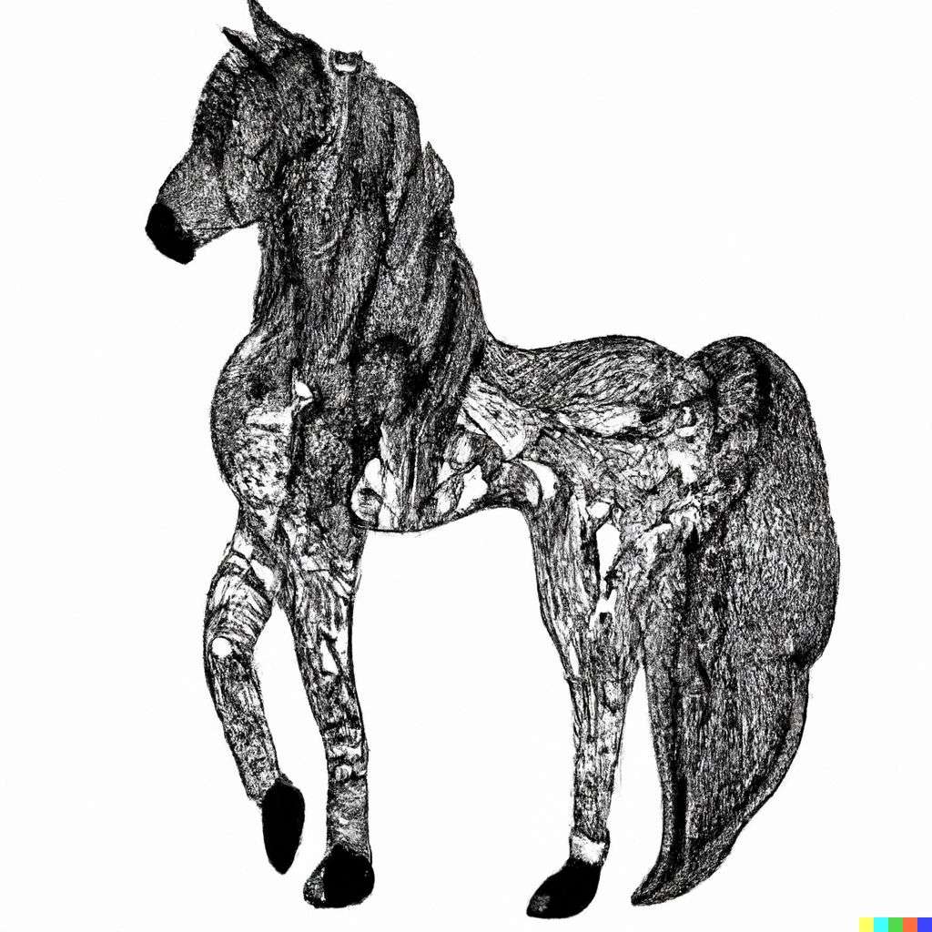 a horse, zentangle drawing